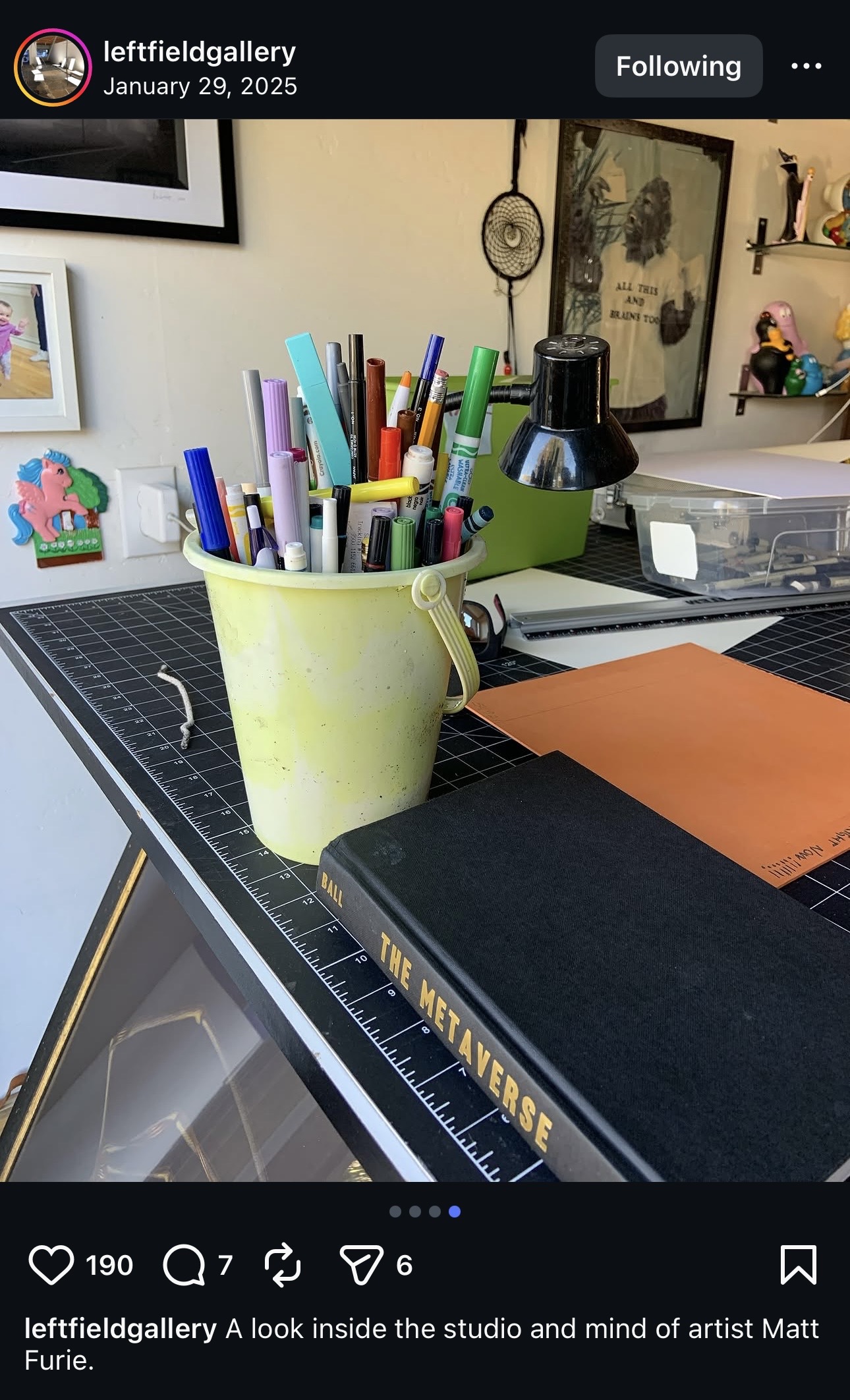 Matt Furie's studio desk - Leftfield Gallery