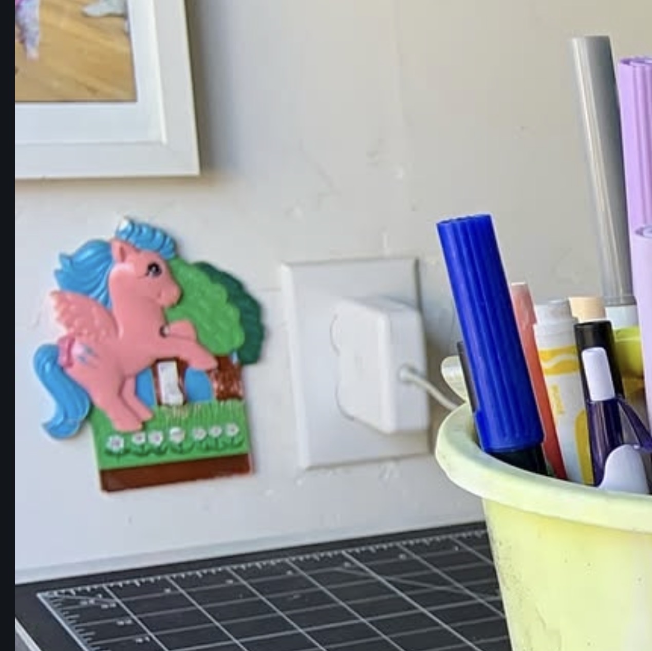 My Little Pony light switch cover on Matt Furie's wall