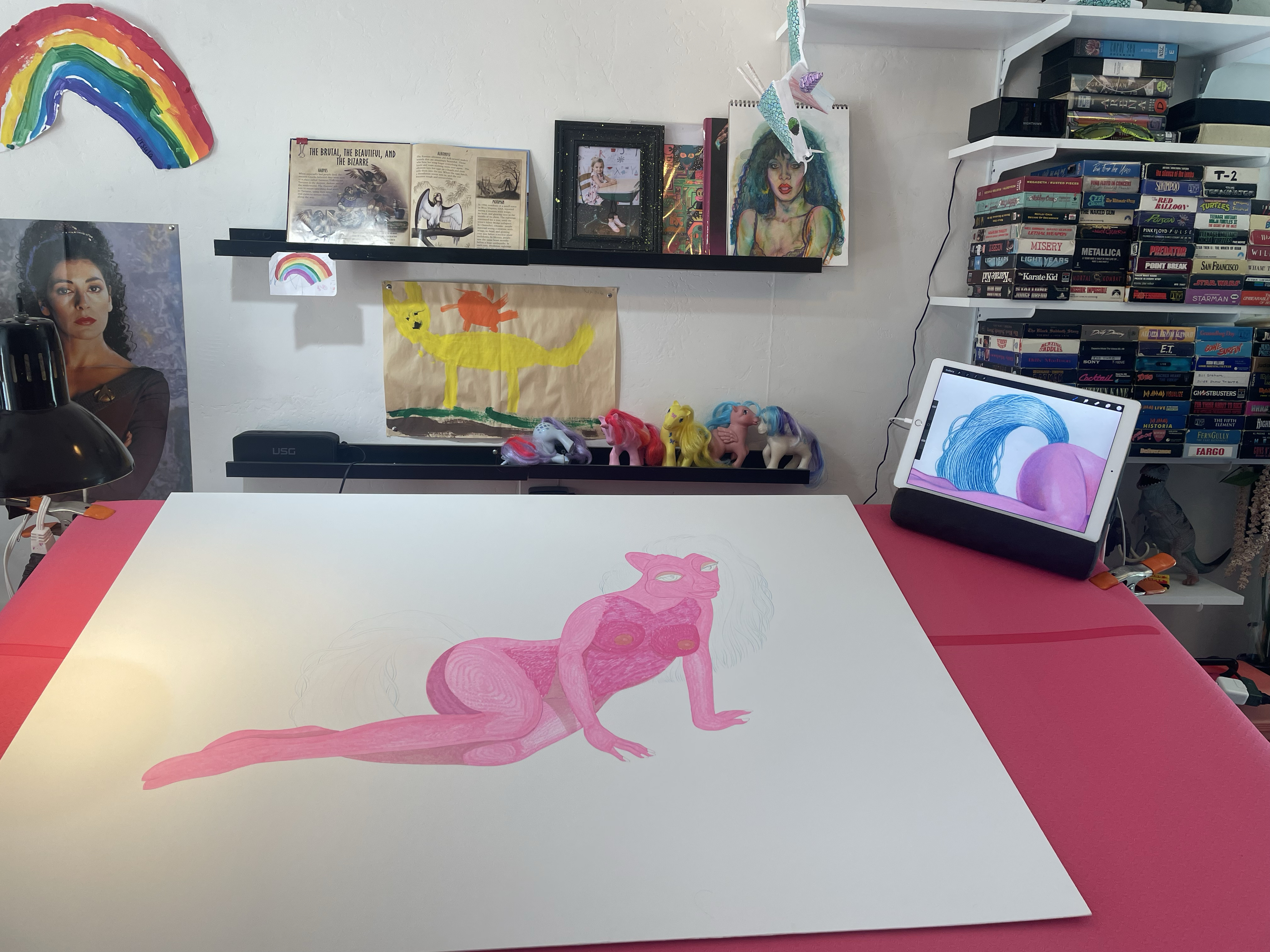 Matt Furie's studio - Lil Fluttershy sketch in progress